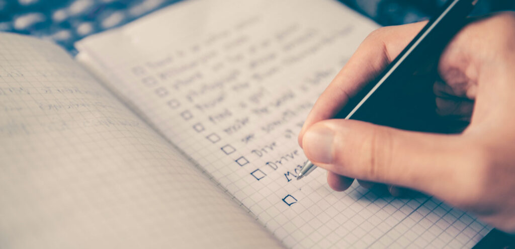 Person Making a Checklist