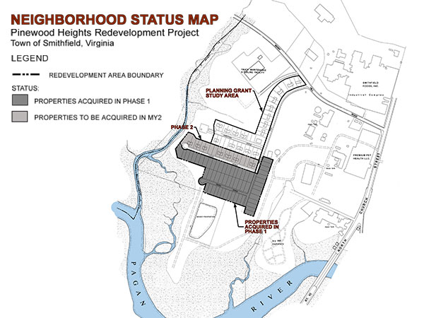 Neighborhood Status Map for Pinewood Heights Redevelopment