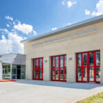 Charlotte Fire Station #43 exterior fire station doors.