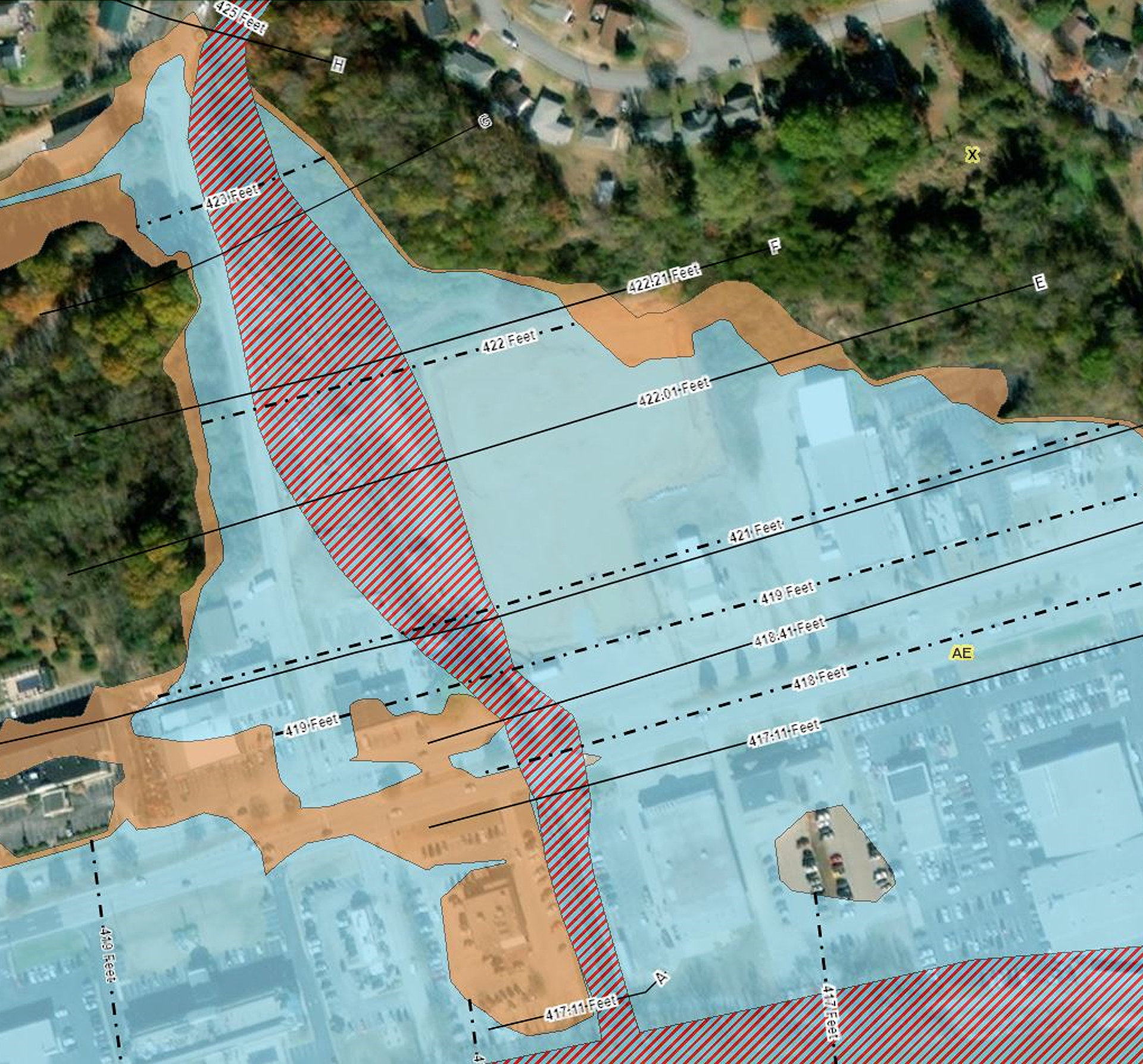 Audubon Drive Sidewalk Addition design concept overlay.