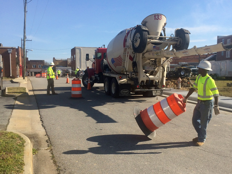 Belfield business district improvements photo of active construction.