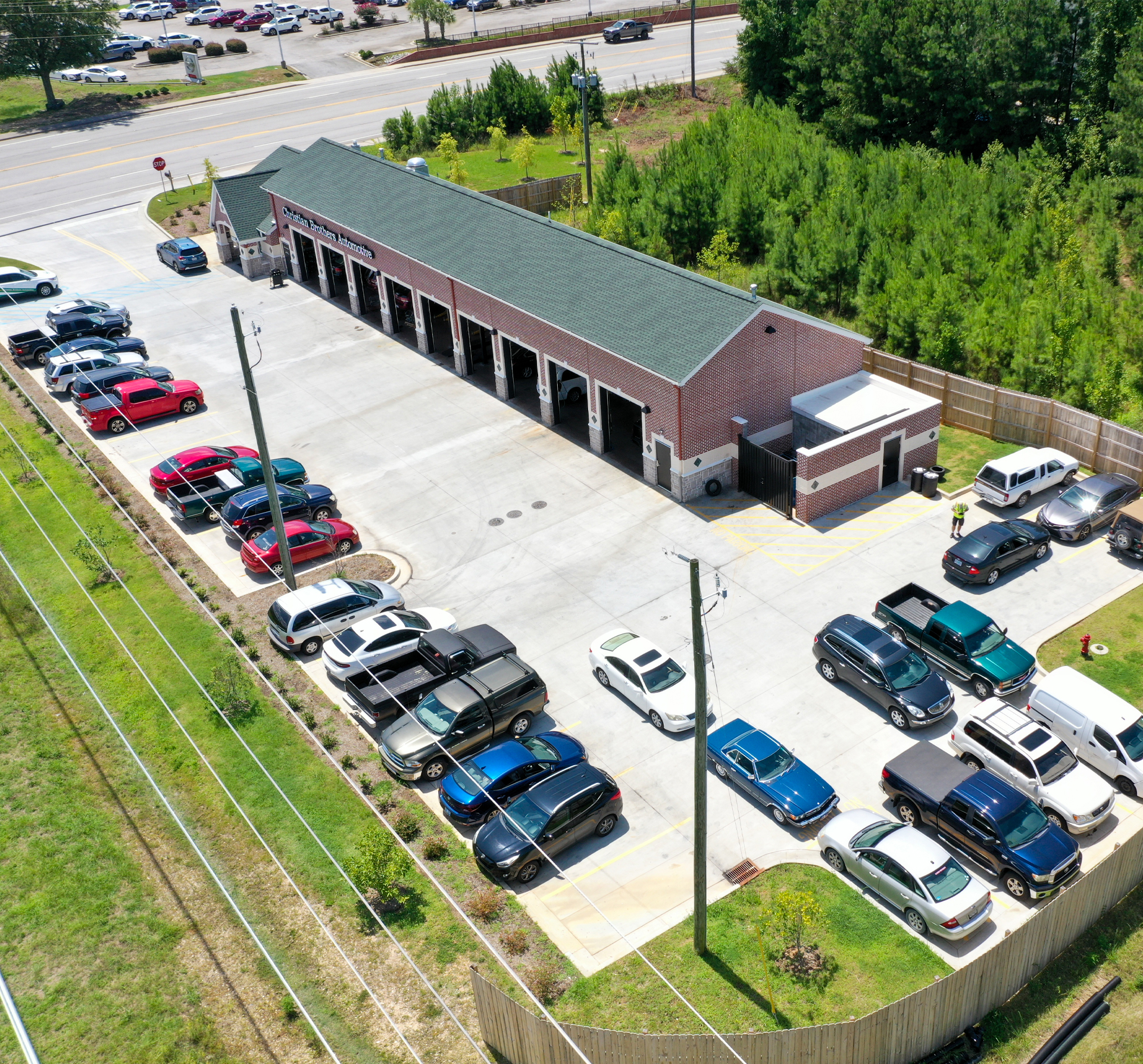 Aerial picture of the Christian Brothers Automotive Center