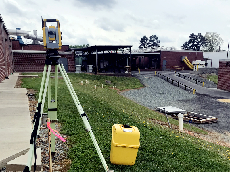 Surveying tools on site for the Brookwood Farms Master Plan