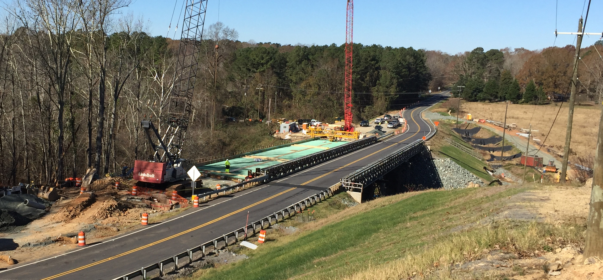 Picture of new roadway being implemented on the roadway design project B-4962 Bridge 046 Replacement