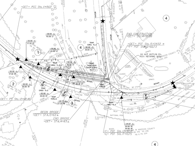 Roadway design for B5989 Bridge Replacement in Madison county