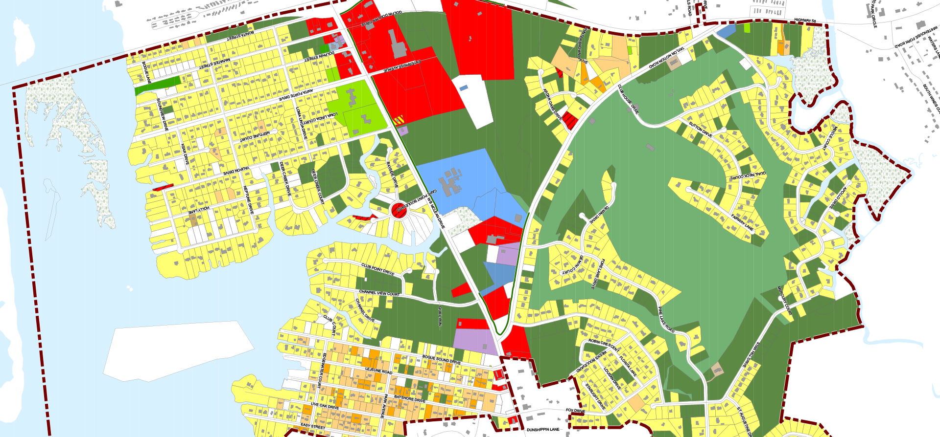 Map for the Cape Carteret CAMA Land Use Plan