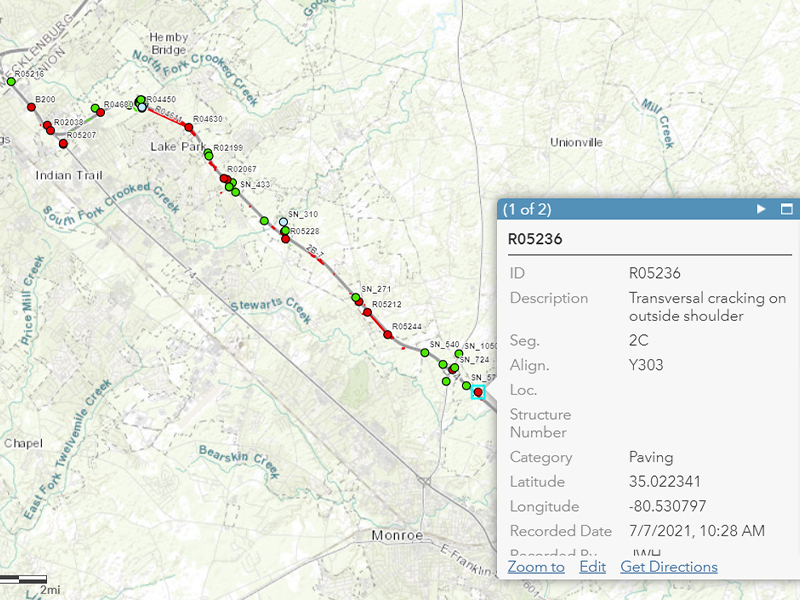 GIS Map for the Monroe Expressway Project