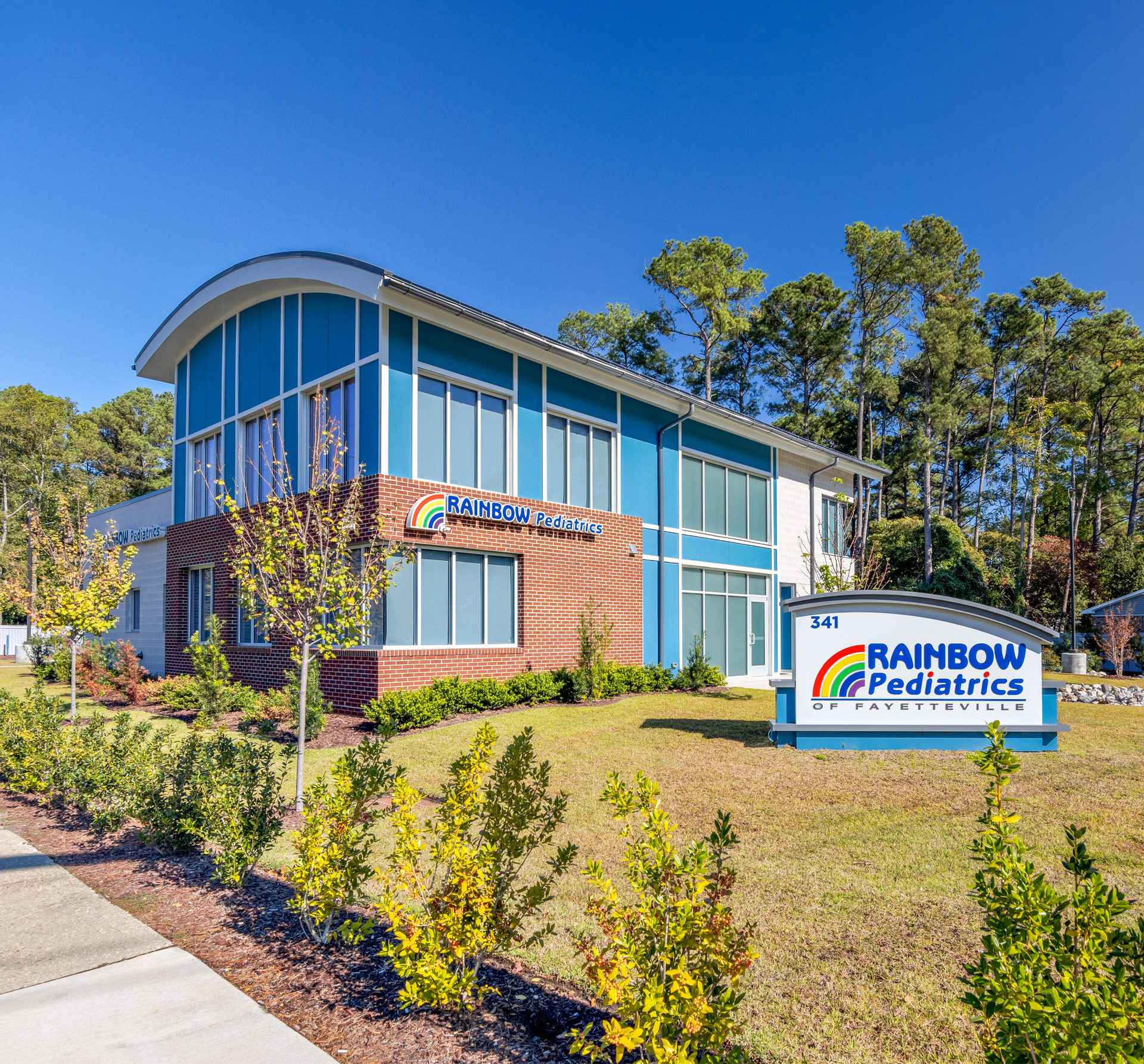 Front of Rainbow Pediatrics Building in Fayetteville