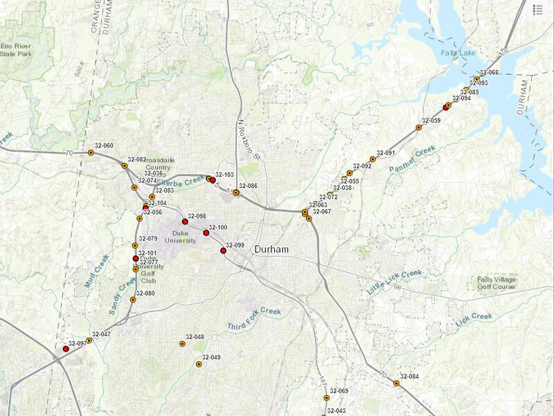 NCDOT Guardrail Inspection and Repair Map