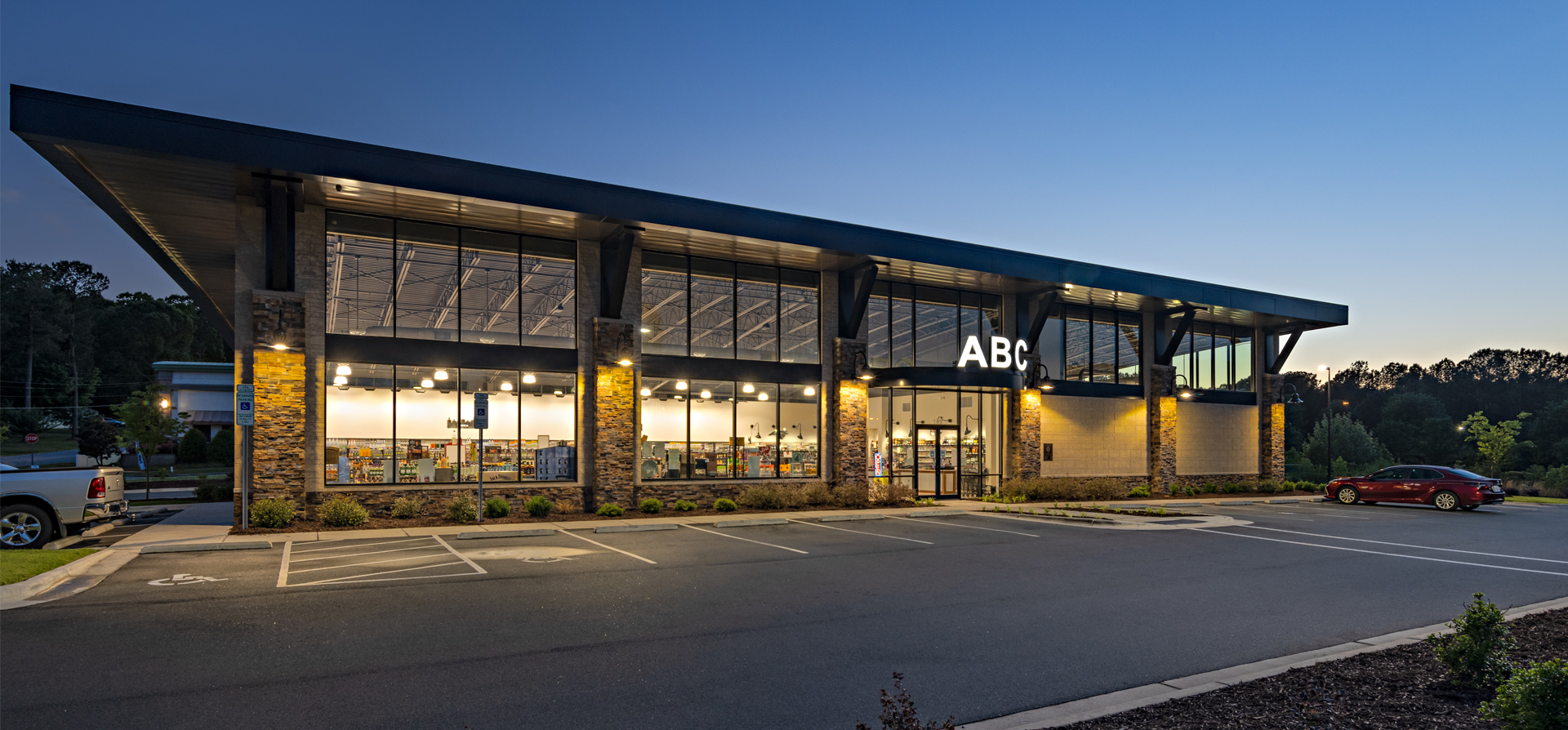Orange County ABC Retail Store at Dusk