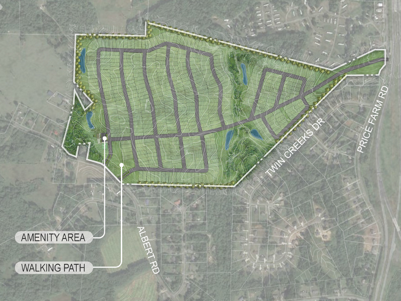 Close Up of Concept Layout for the Bennett Farms Subdivision