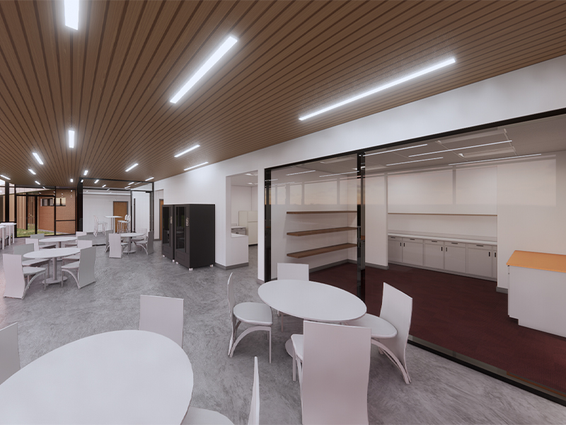 Interior Rendering of the Mazareck Park Tennis Pavilion break area.