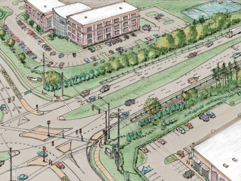Concept sketch for the NC Highway 55 Turn Lane Addition