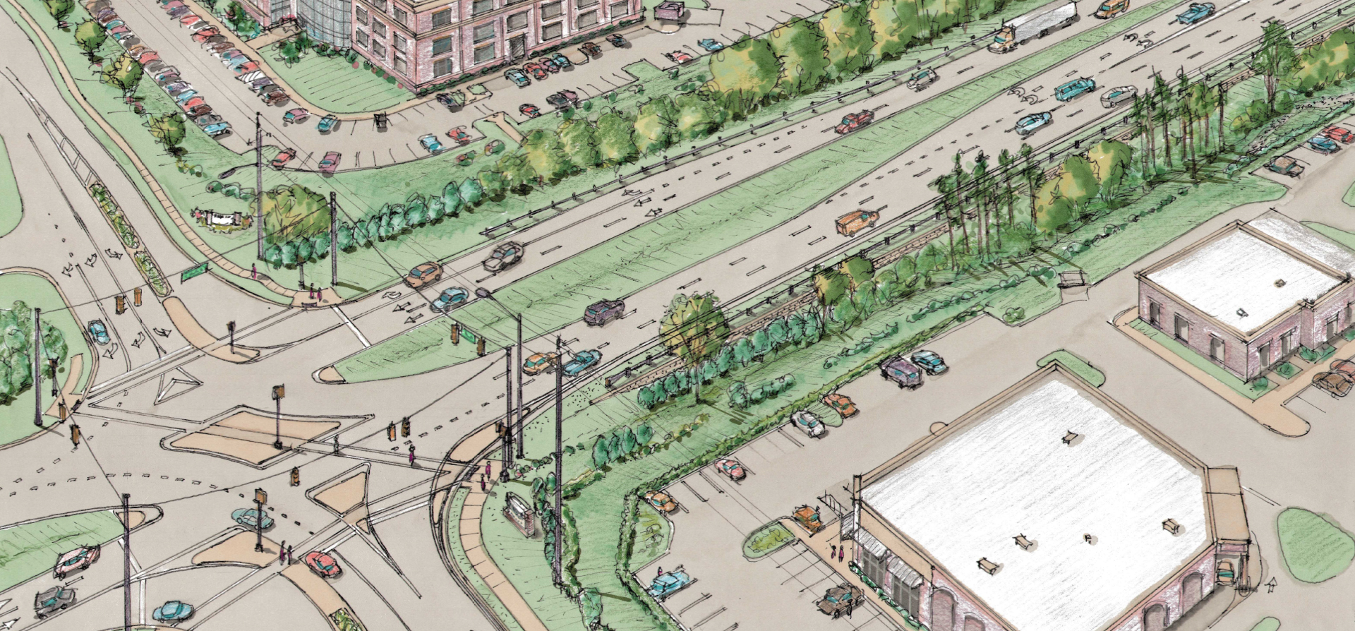 Concept sketch for the NC Highway 55 Turn Lane Addition