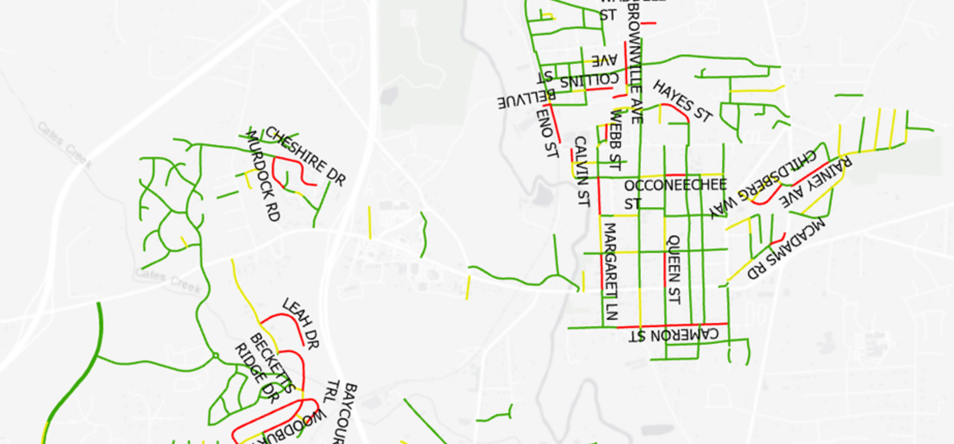 Roadway Map for the Hillsborough Pavement Preservation Project