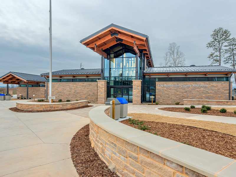 Completed Exterior of the NCDOT I-26 Rest Area