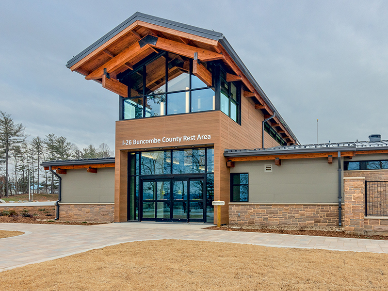 Rear Entrance to the NCDOT I-26 Rest Area