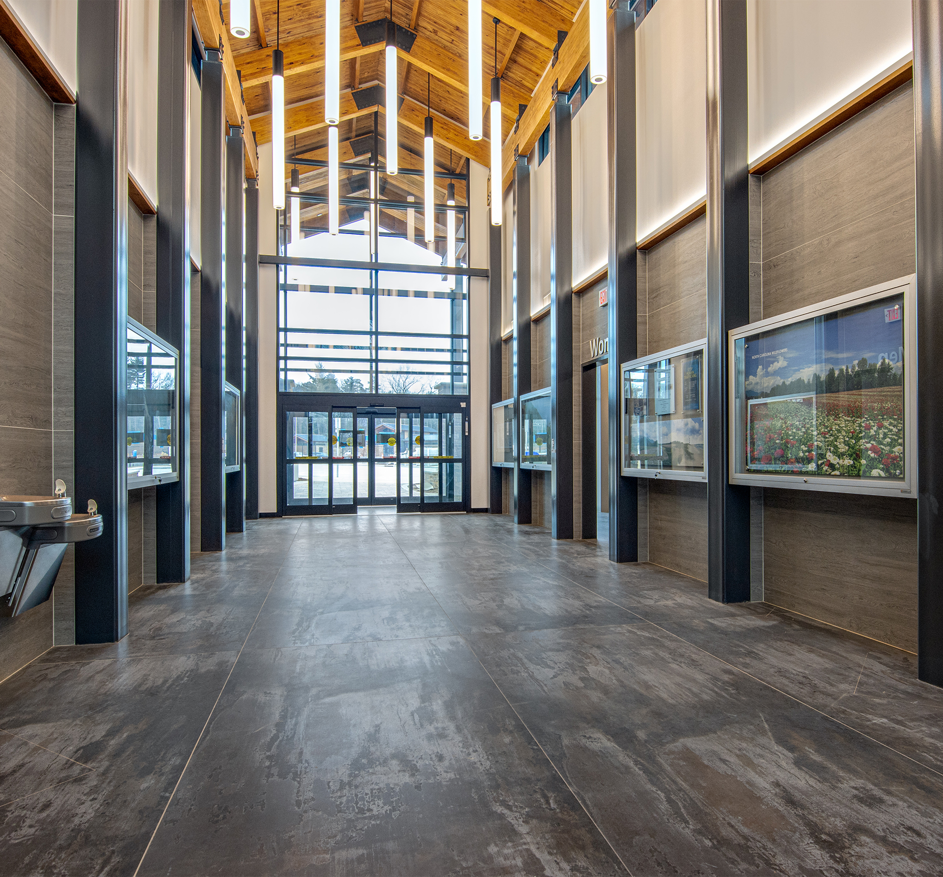 Interior of the NCDOT I-26 Rest Area Building