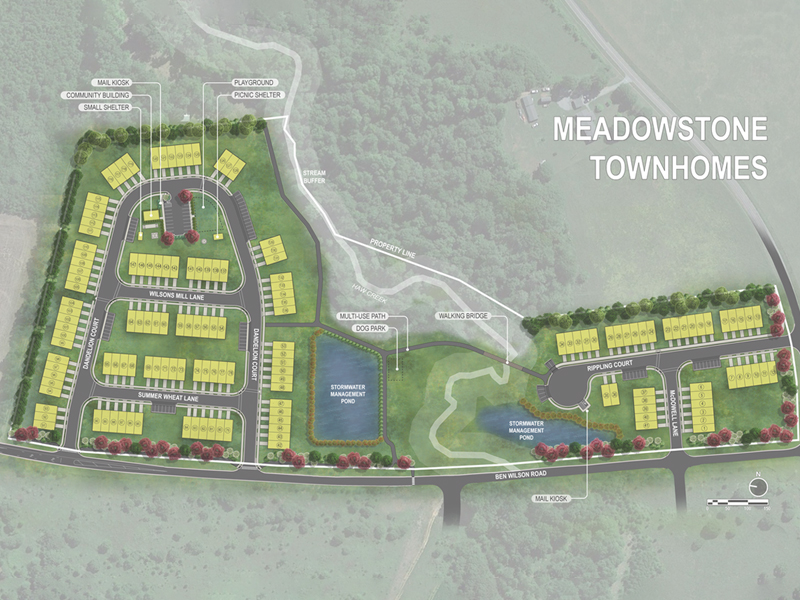 Site Layout for the Meadowstone Townhomes