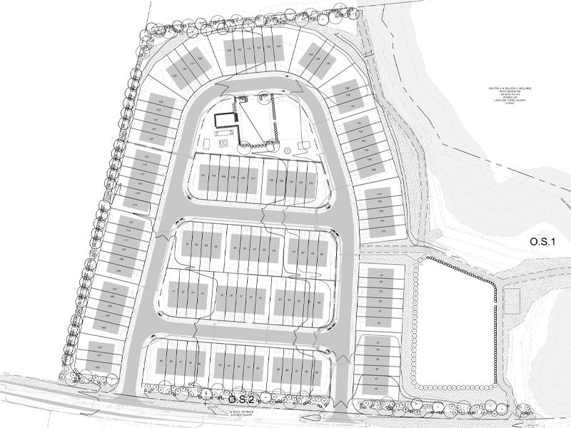 Site Layout for the Meadowstone Townhomes