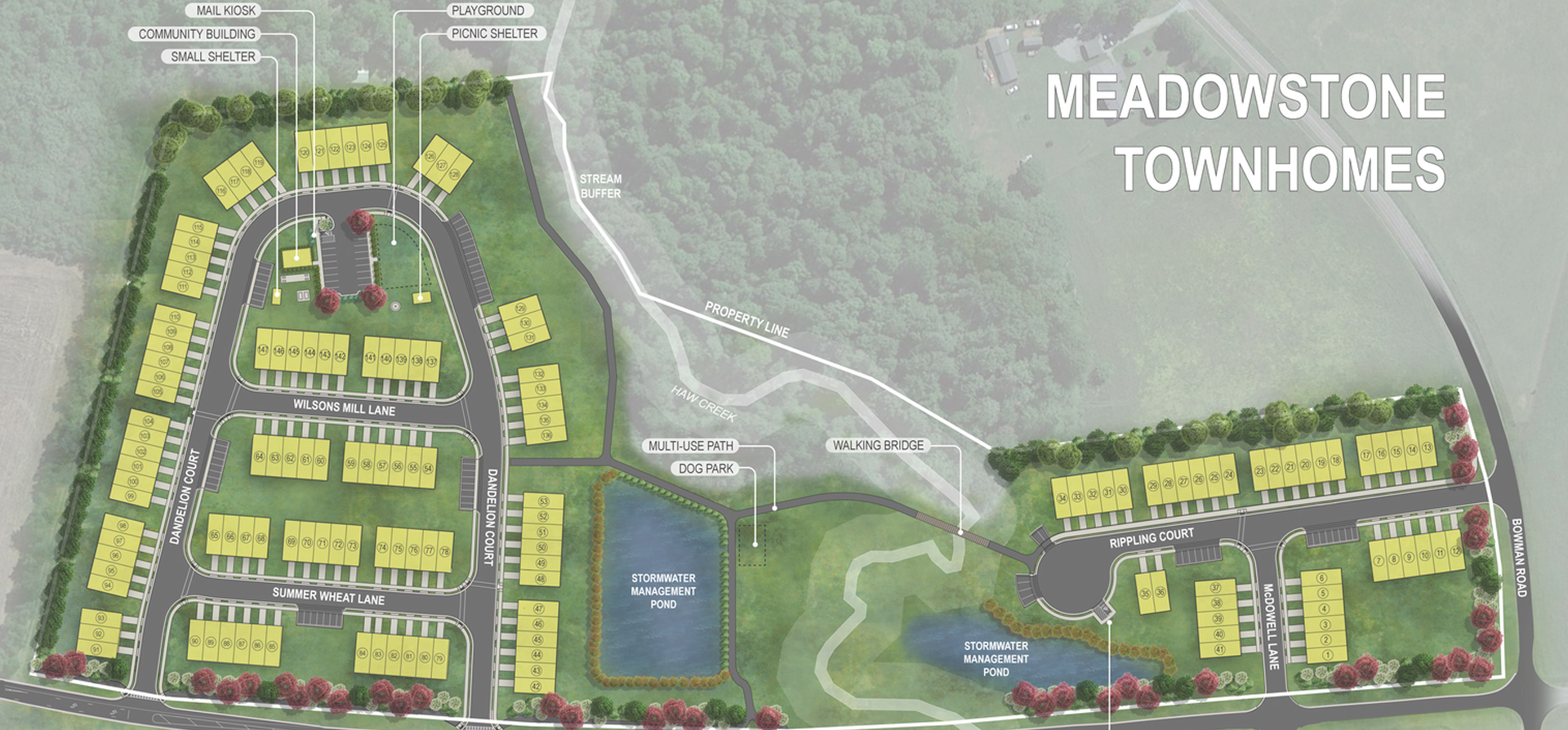 Site Plan for the Meadowstone Townhomes