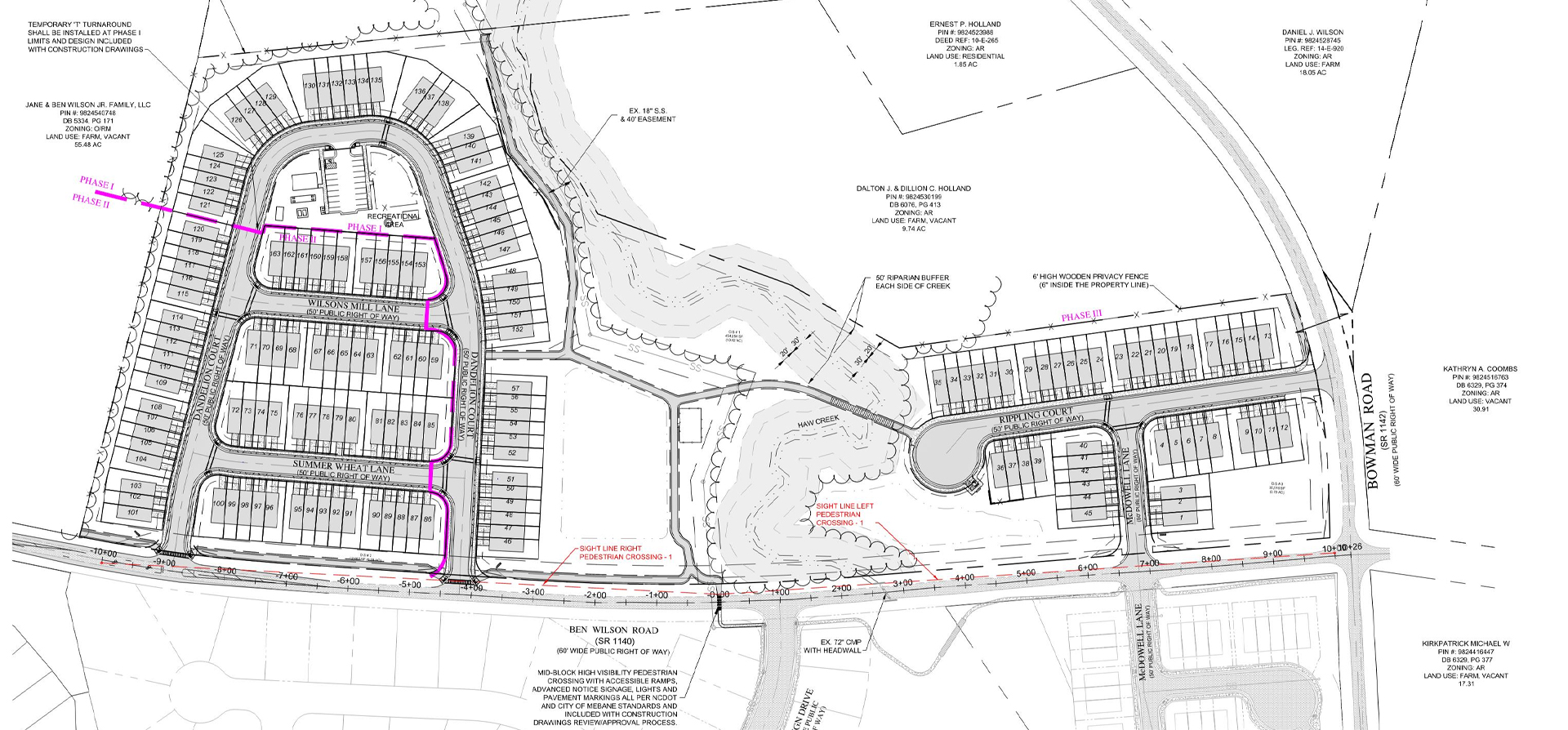 Site Plans for the Meadowstone Townhomes