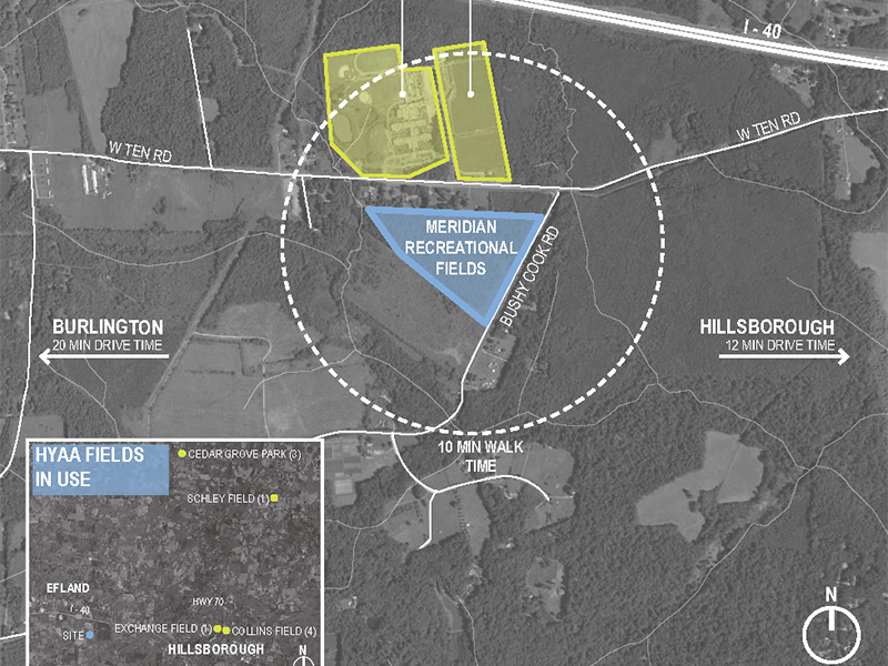 Concept Layout for the Meridian Recreation Fields