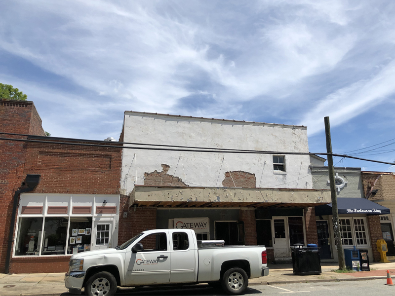 Exterior of Pre-Existing Conditions for a Restaurant Remodel