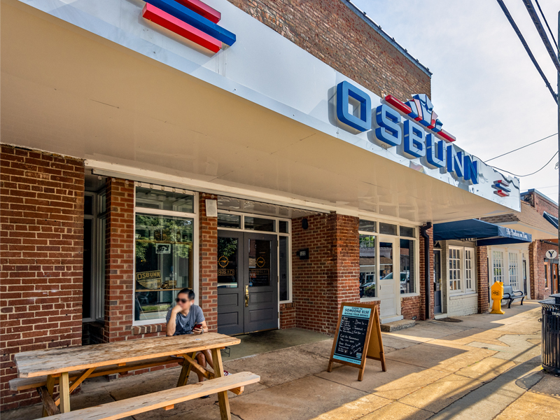 Angled Exterior of Front for Nomad Restaurant