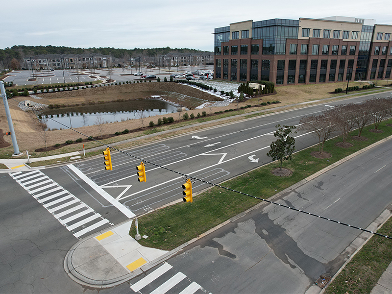 Aerial View of Intersection for the City of Raleigh Signal Design Project