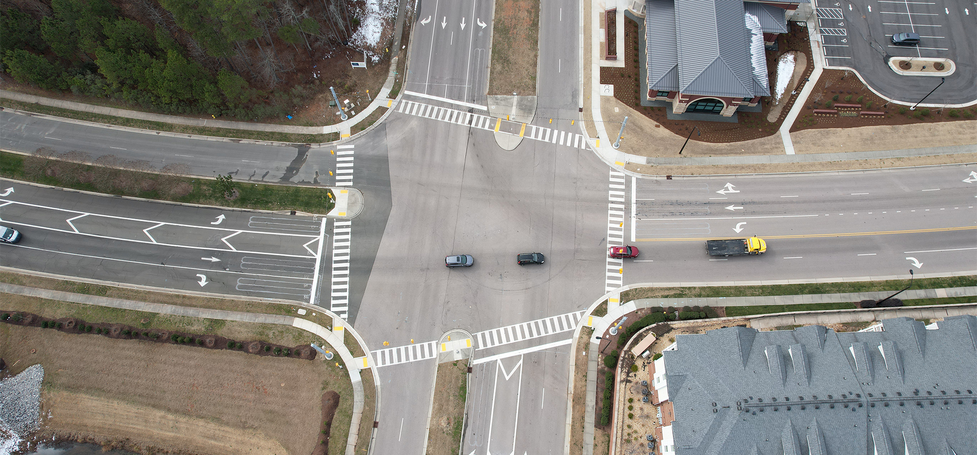 Overhead Aerial View of Intersection for the City of Raleigh Signal Design Project