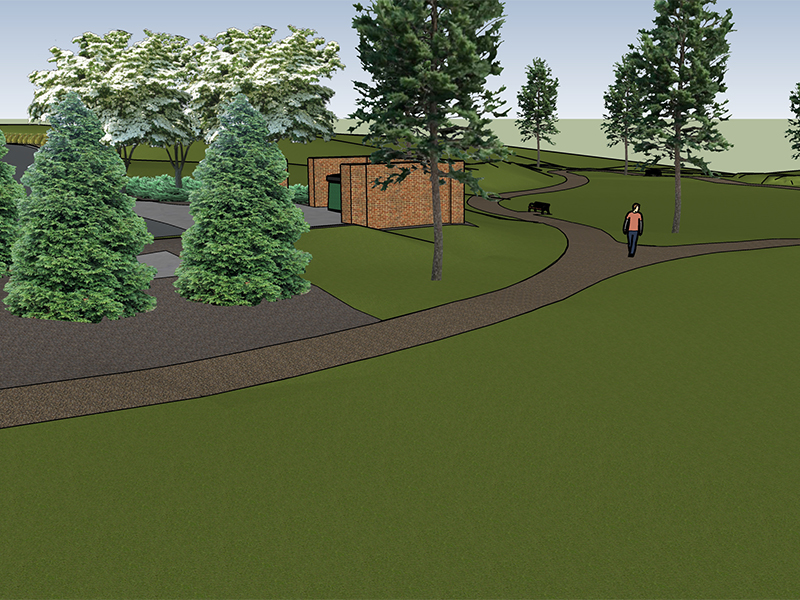 Rendering of the Walking Trail for the SECU Midtown Market Location