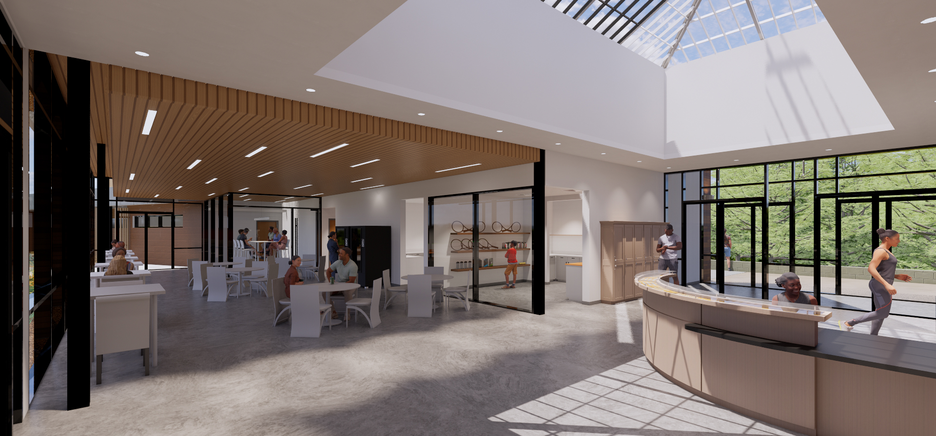 Mazareck Park Tennis Pavilion Concept Rendering of Lobby