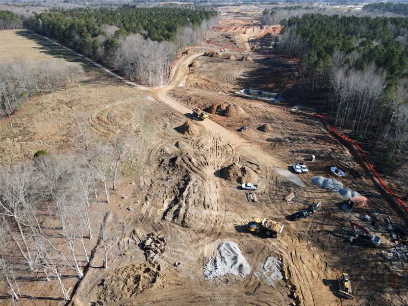Aerial View of Construction for the Complete 540 Project