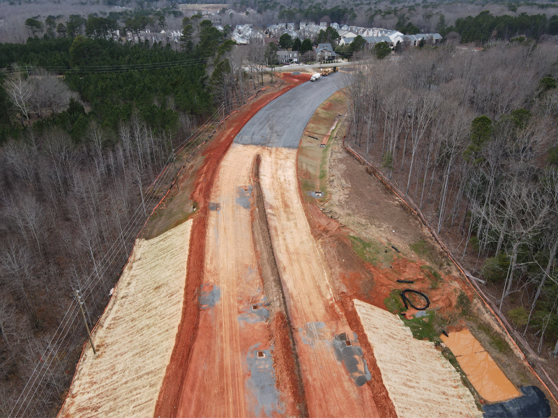 Aerial View of Construction for the Complete 540 Project