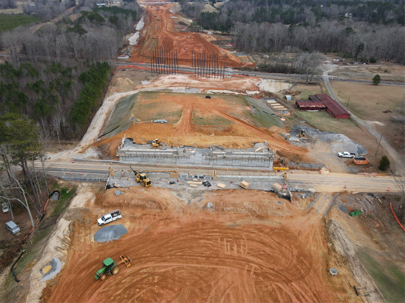 Aerial View of Construction for the Complete 540 Project