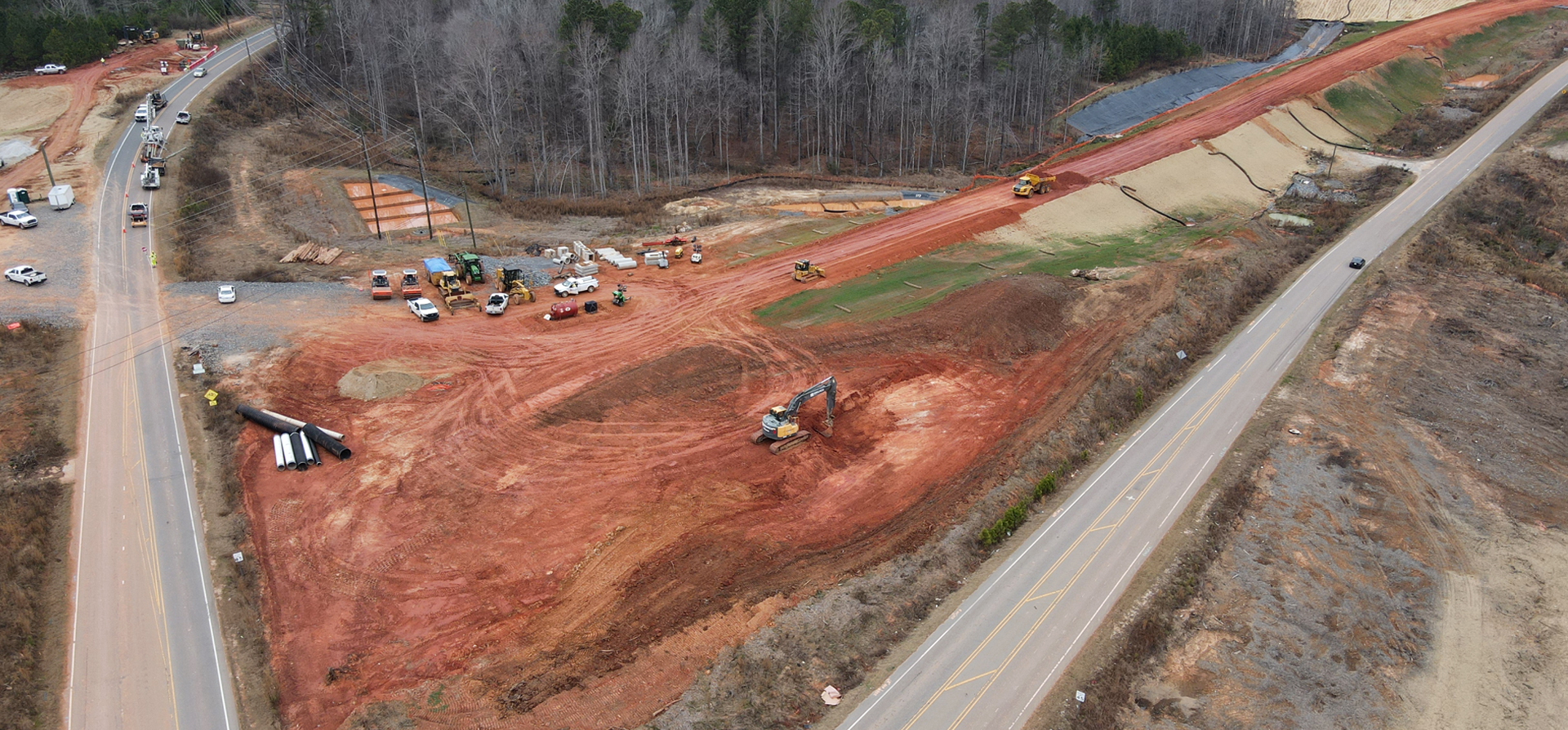Aerial View of Construction for the Complete 540 Project