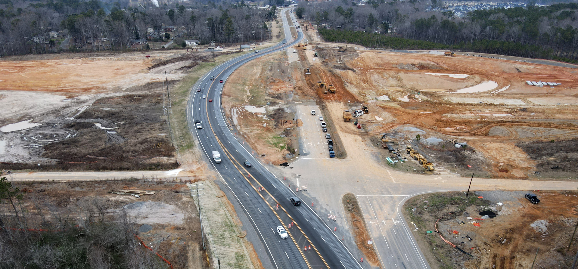 Aerial View of Construction for the Complete 540 Project