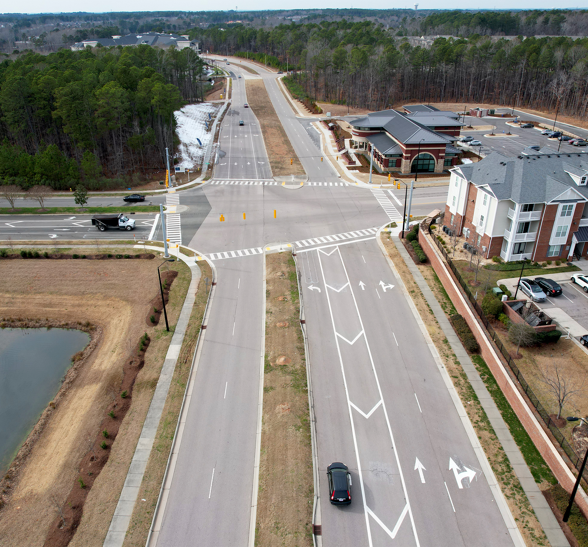 Aerial of an Intersection for the City of Raleigh Signal Design Project