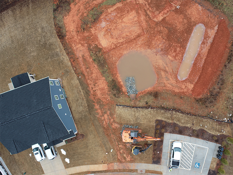 Overhead Aerial View of the Retreat at Lake Michael Subdivision