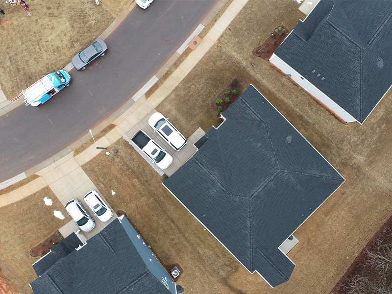 Overhead Aerial View of the Retreat at Lake Michael Subdivision