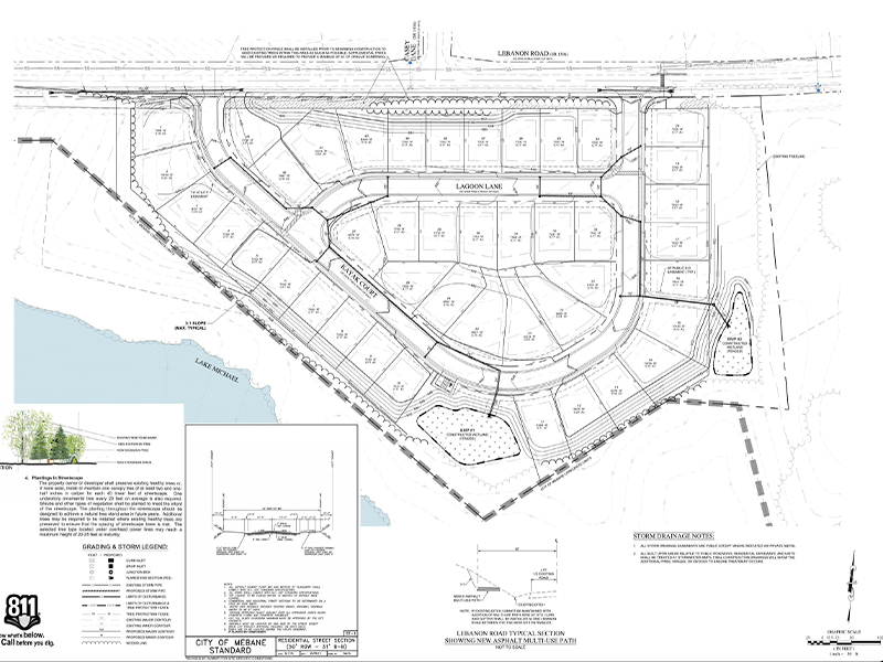 Plan Sheet for the Retreat at Lake Michael Subdivision