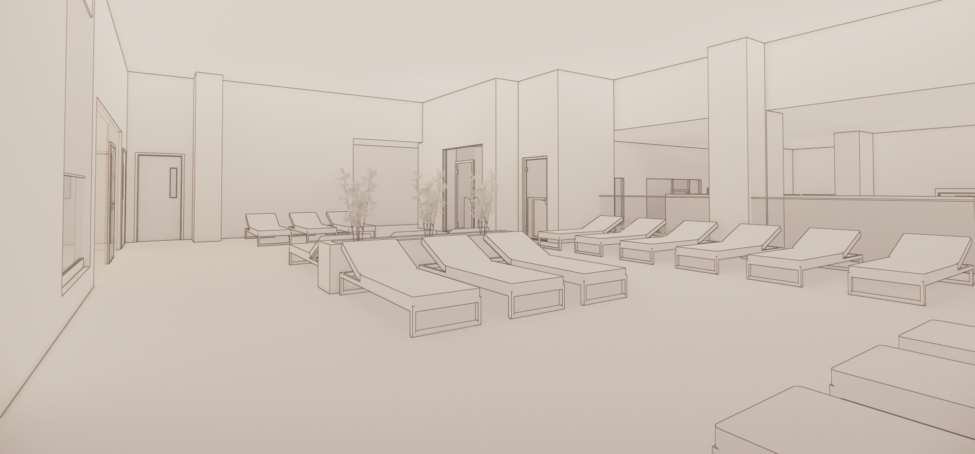 Interior Concept Rendering for Metta Wellness - Denver