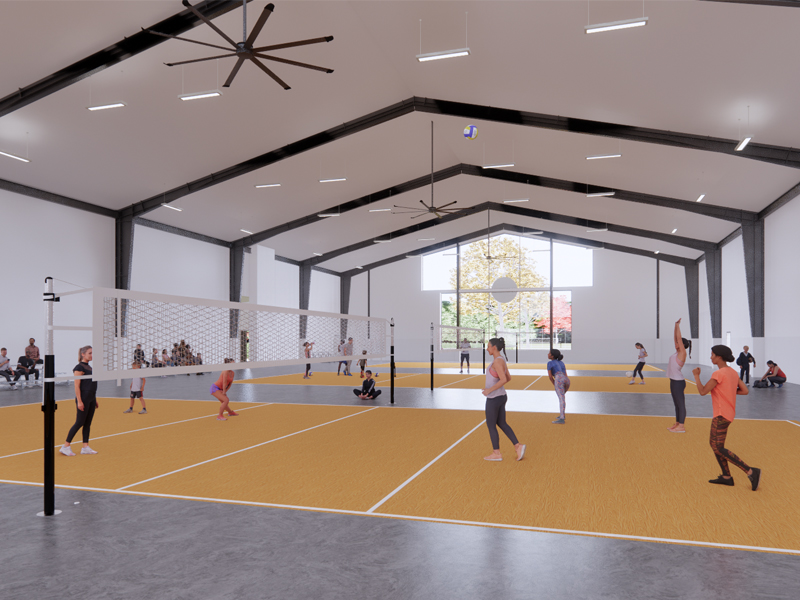 Interior of the Carolina Legacy Volleyball Center.