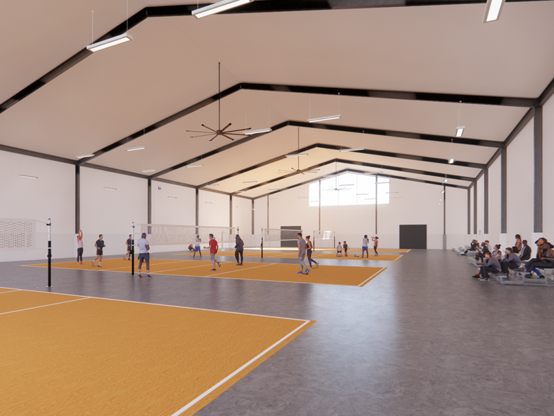Interior of the Carolina Legacy Volleyball Center.