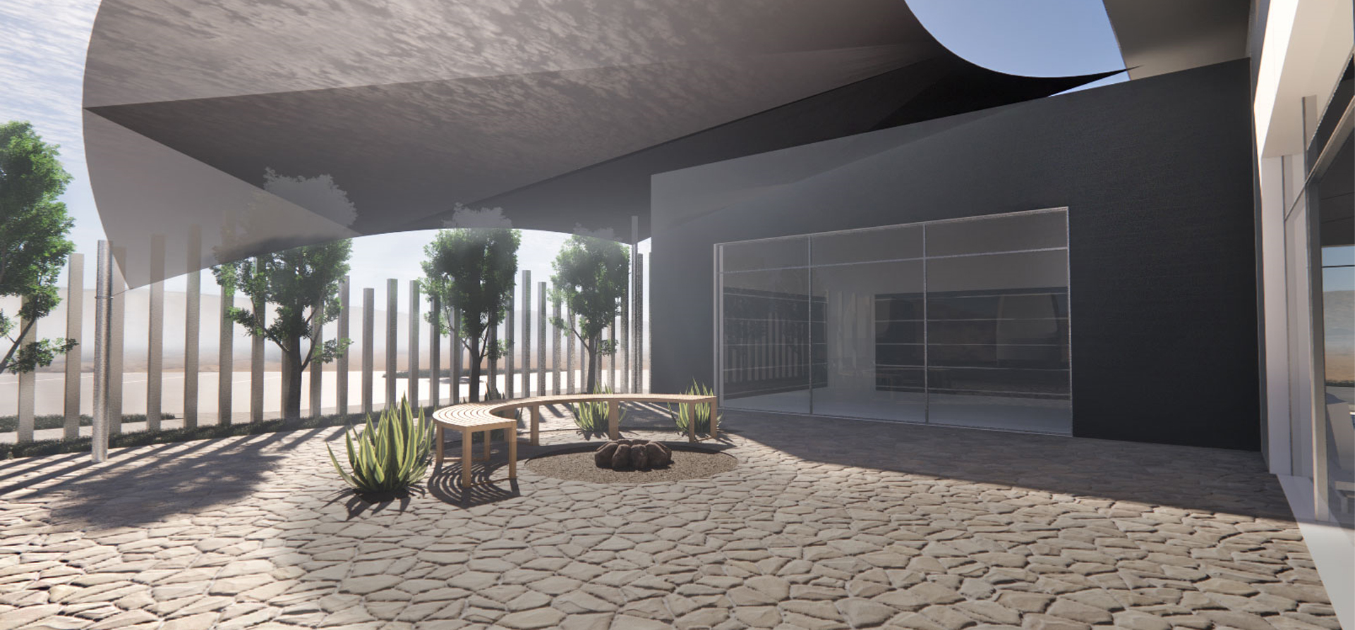 10000 Brighton architectural rendering of outdoor space.