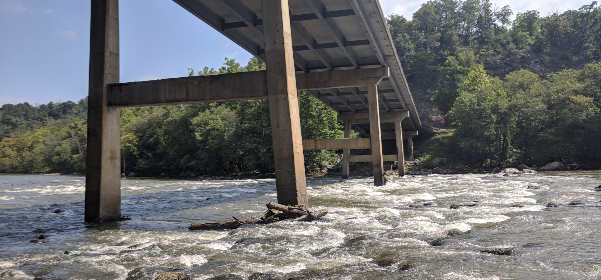 Supports on B-5992 Bridge over French Broad River