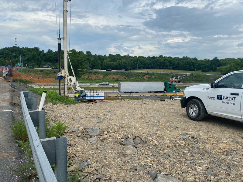Summit truck on-site at the Inwood bypass construction zone.