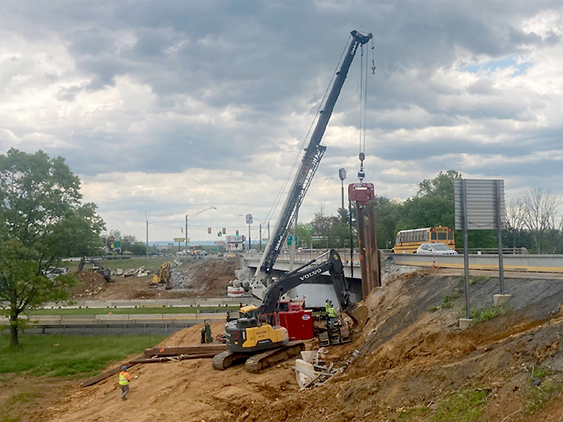 Construction on-site at the Inwood bypass project location.