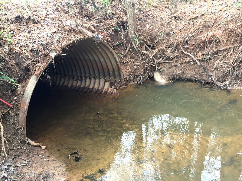 Odyssey drive culvert side picture.